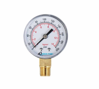 Manómetro Industrial con Glicerina – 0-200 PSI